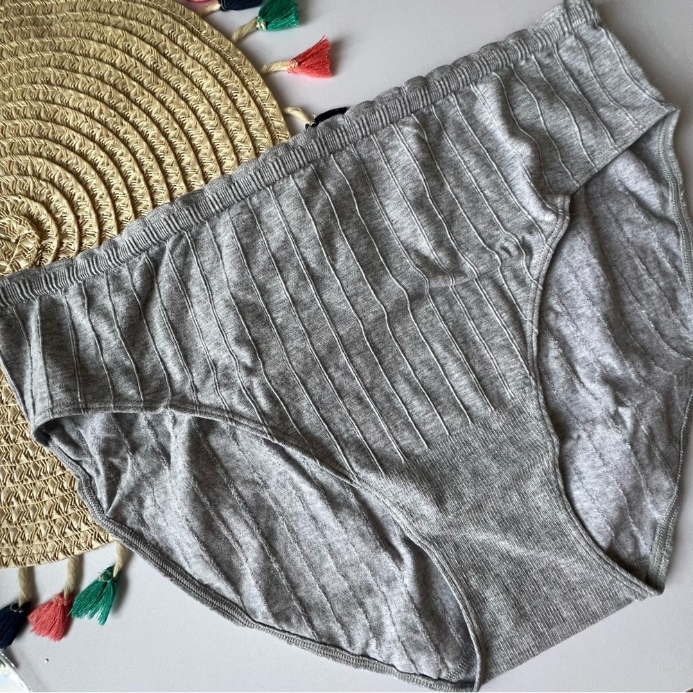 Victoria's Secret Stretch Cotton Rib Brief Panty Heather Gray XL NEW - Picture 4 of 5